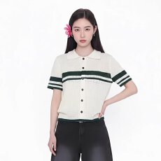 批发慵懒时尚ins流行日系度假休闲夏威夷短袖<b class='q'>开衫</b>毛衣简约潮流新款