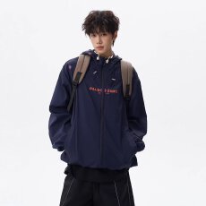批发户外冲锋衣外套防晒服男女<b class='q'>夏</b>季薄款宽松连帽夹克高街休闲百搭上衣