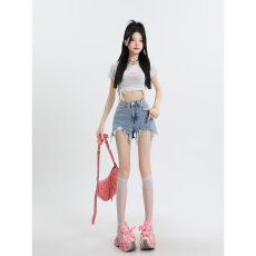 批发新款2026欧美<b class='q'>性感</b>弹力夏牛仔短裤热裤牛仔裤低腰酒吧<b class='q'>夜店</b>女装短裤
