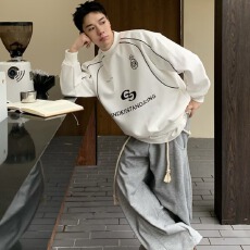 批发男童卫衣<b class='q'>春秋</b>款2024中大童薄款宽松上衣潮牌大童男装<b class='q'>儿童</b>炸街秋装