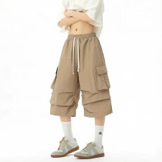 批发夏季薄款<b class='q'>户外</b>速干美式复古大口袋工装七分裤男款宽松<b class='q'>大码</b>运动短裤