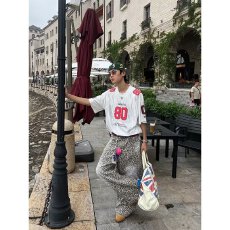 批发美式运动风数字印花短袖球衣夏季<b class='q'>男</b>女宽松休闲百搭打底上衣