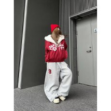 批发青少年男女2026夏季新款纯棉美式春秋款直筒裤宽松运动休闲长裤