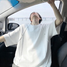 批发210克索罗娜小V设计款2025夏季新款男士短袖<b class='q'>T</b><b class='q'>恤</b>高级感简约宽松