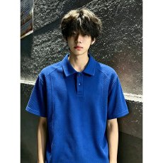 批发藏青色短袖POLO衫夏季潮牌痞帅高级感<b class='q'>商务</b><b class='q'>休闲</b>男士高端翻领t恤