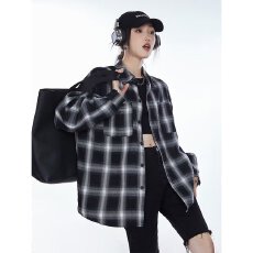 批发日系无性别外穿格子<b class='q'>衬衫</b>长袖春秋学生休闲潮牌<b class='q'>衬衣</b>外套男女款