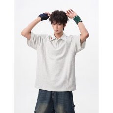 批发2026夏季解构拼接空气层短袖<b class='q'>POLO</b><b class='q'>衫</b><b class='q'>男</b>女复古潮牌情侣翻领体恤