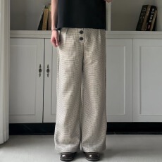 批发日系千鸟格老钱风西裤春<b class='q'>秋</b>季2026新款宽松阔腿裤垂感直筒休闲裤