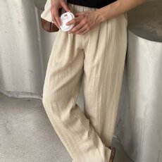 亚麻裤子长裤女装春夏秋新款老钱气质松弛空气感松紧腰休闲阔腿裤