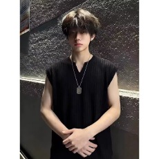 批发2026年新款条纹背心男中国风t恤夏季男装宽松大码男士体恤