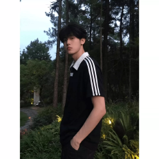 批发美式经典三条杠条纹短袖<b class='q'>T</b><b class='q'>恤</b><b class='q'>男</b>款夏季高级感痞帅半拉炼翻领POLO衫