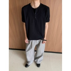批发新款亨利领POLO衫<b class='q'>男士</b>短袖修身轻熟纯色美式休闲夏季透气健身T恤