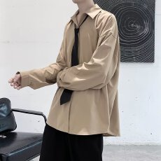 批发短袖衬衫男春秋季禁欲系高级感上衣垂感制服痞帅半袖白衬衣