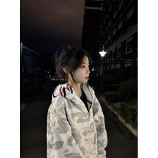 批发美式复古双帽迷彩连帽卫衣拉链<b class='q'>开衫</b><b class='q'>男</b>春秋季国潮学生oversize外套