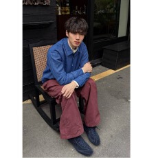 批发复古学院风蓝色<b class='q'>格子衬衫</b>春季2026新款高级感休闲衬衣上衣