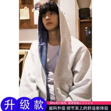 批发潮牌美式双面穿连帽卫衣男2025秋季设计感百搭情侣款帽衫