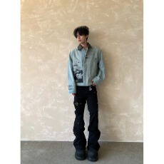 批发春秋季夹克<b class='q'>男</b>美式潮流翻领休闲外套宽松百搭痞帅韩版设计感上<b class='q'>衣服</b>