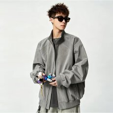 批发2026美式棕色飞行夹克男秋季潮牌翻领棒球服高街复古巴恩风外套