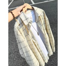 批发原版灯芯绒格子衬衫男款<b class='q'>春</b>秋季宽松休闲百搭开衫长袖衬衣情侣外套