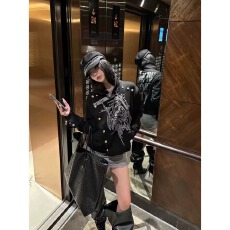 批发2026时尚牛仔外套<b class='q'>春</b>季新款男女装百搭翻领前扣多口袋长袖上衣