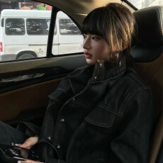 批发美式复古立领牛仔服夹克男女秋季宽松百搭短款工装外套老钱风复古