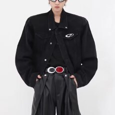 美式翻领夹克男款春秋季潮牌百搭宽松休闲外套高级感痞帅运动
