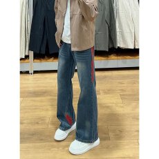 批发2026新款牛仔裤男士<b class='q'>秋</b>季美式潮牌炸街阔腿男生春<b class='q'>秋</b>宽松直筒休闲裤