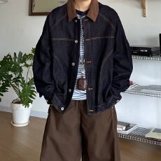 批发复古黑色牛仔外套女春秋酷飒风宽松bf慵懒风韩系工装夹克2026新款