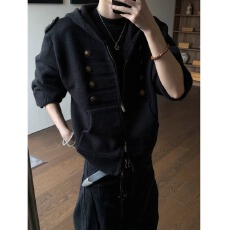 批发高级感小香风纯色<b class='q'>外套</b><b class='q'>男生</b>2026秋季新款男士双拉链毛衣