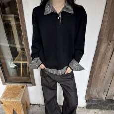 批发曼巴棉290克假两件<b class='q'>polo</b>翻领卫衣<b class='q'>男</b>女ins潮流长袖打底<b class='q'>衫</b>无帽套头