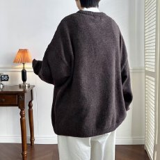 批发秋冬日系复古纯色加厚针织衫男女生学院风宽松中性美拉德毛衣<b class='q'>外套</b>