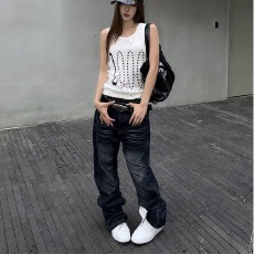 批发2026秋季<b class='q'>男</b>士<b class='q'>牛仔裤</b><b class='q'>修身</b>潮牌韩版潮流百搭深蓝色小脚休闲长裤子