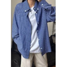 批发复古格纹<b class='q'>格子</b>衬衫慵懒风男女宽松高级感春季新款外套