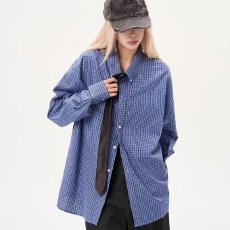 批发复古格纹<b class='q'>格子</b>衬衫慵懒风男女宽松高级感春季新款外套