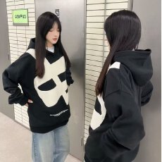 批发基础美式复古字母logo印花亲肤休闲宽松重磅套头连帽卫衣