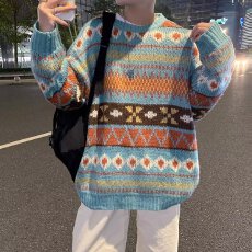 圆领毛衣针织衫男潮牌帅气秋冬季打底衫2026新款男士气质修身上衣