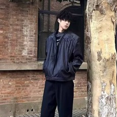 批发美式复古荆棘立体绣夹克男款秋冬季<b class='q'>潮</b>牌cleanfit宽松立领工装外套