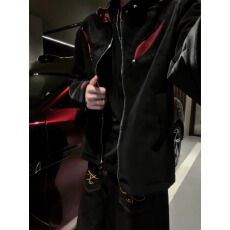 批发美式复古撞色拼接pu皮衣男<b class='q'>秋</b>季超火小众不撞款外套短款飞行员夹克