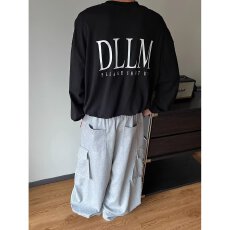 批发索罗娜复合380克新款<b class='q'>美式</b>复古宽松多口袋阔腿拖地抽绳时尚工装