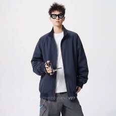 批发休闲新款男士立领夹克2026新款薄外套男<b class='q'>春</b>秋季高质量双层棒球服