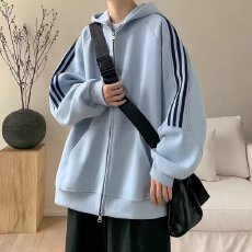 批发美式潮牌外套<b class='q'>男士</b>2026秋季新款运动立领开衫<b class='q'>卫衣</b>潮流宽松纯色上衣