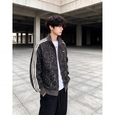 批发cleanfit美式复古豹纹短款外套男款<b class='q'>秋</b>季条纹运动夹克情侣装棒球服