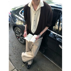 批发美式复古高领开衫假两件毛衣男女简约休闲慵懒风情侣针织通勤外套