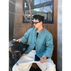 批发2026时尚牛仔<b class='q'>外套</b>春季<b class='q'>新款</b>男女装百搭翻领前扣多口袋长袖上衣