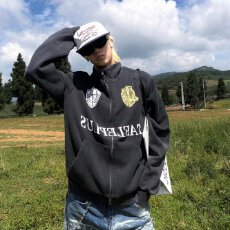 批发美式复古潮牌2026新款字母印花男女韩版开衫拉链立领外套