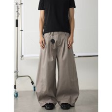 潮流原宿流行卡其色阔腿休闲裤2026春秋新款宽松显瘦休闲裤拖地裤