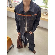 批发2026<b class='q'>时尚</b>牛仔<b class='q'>外套</b>春季新款男女装百搭翻领前扣多口袋长袖上衣