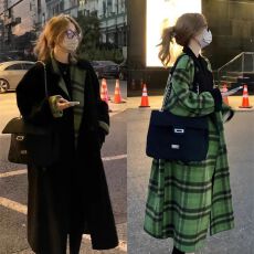 批发格子两面穿毛呢外套女装秋冬季2025新款小个子高级感韩系呢子大衣