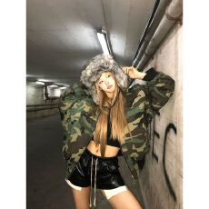 批发2025新款前言日记冬季飞行员两面穿迷彩棉服<b class='q'>男</b>女宽松保暖厚棉衣