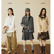 批发2026新款纯棉春季小狗印花<b class='q'>衬衫</b>女秋新款休闲宽松<b class='q'>衬衣</b>薄外套